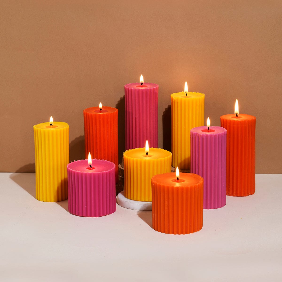 Festive Corner - Set of 9 Scented 'Belief' & 'Faith' Pillar Candles