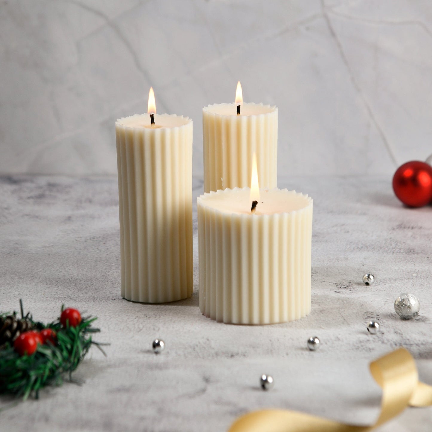 Combo of 3 Scented Pillar Candles- Belief & Faith