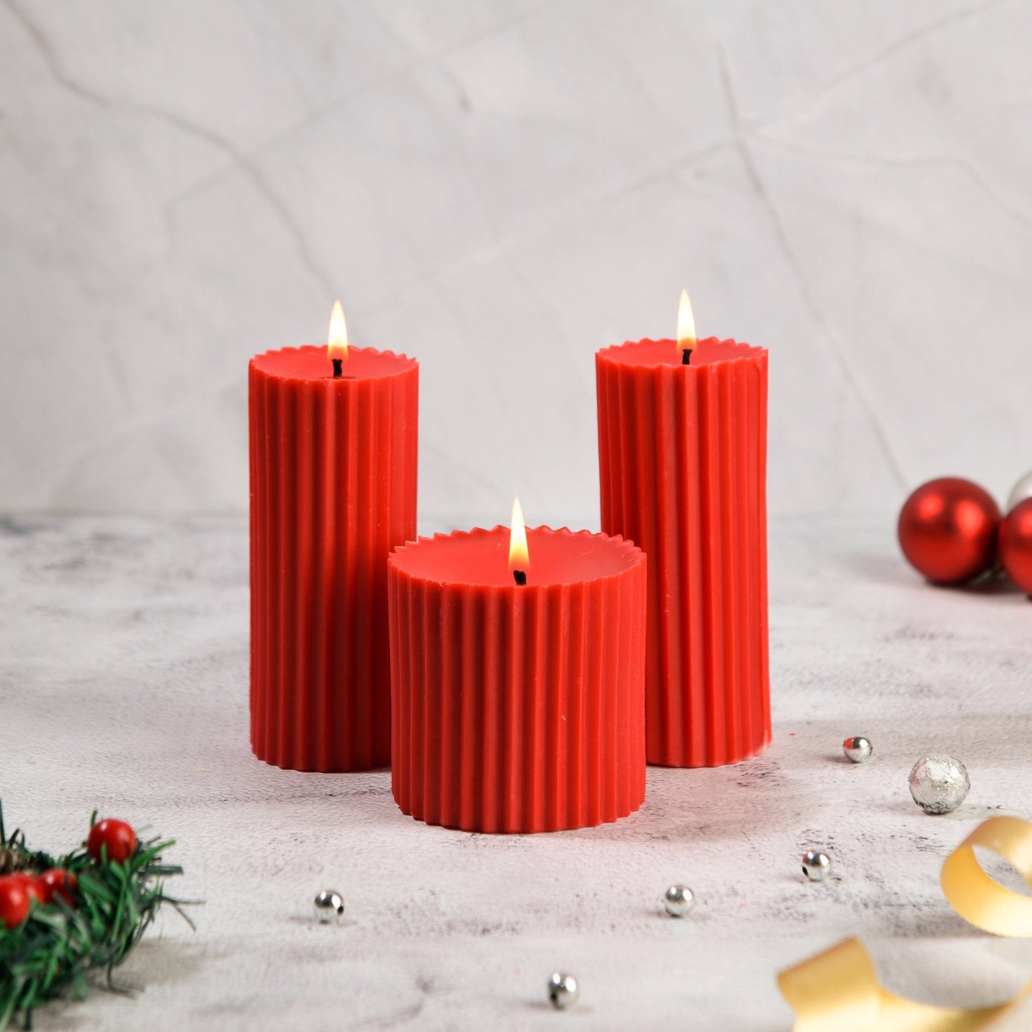 Combo of 3 Scented Pillar Candles- Belief & Faith