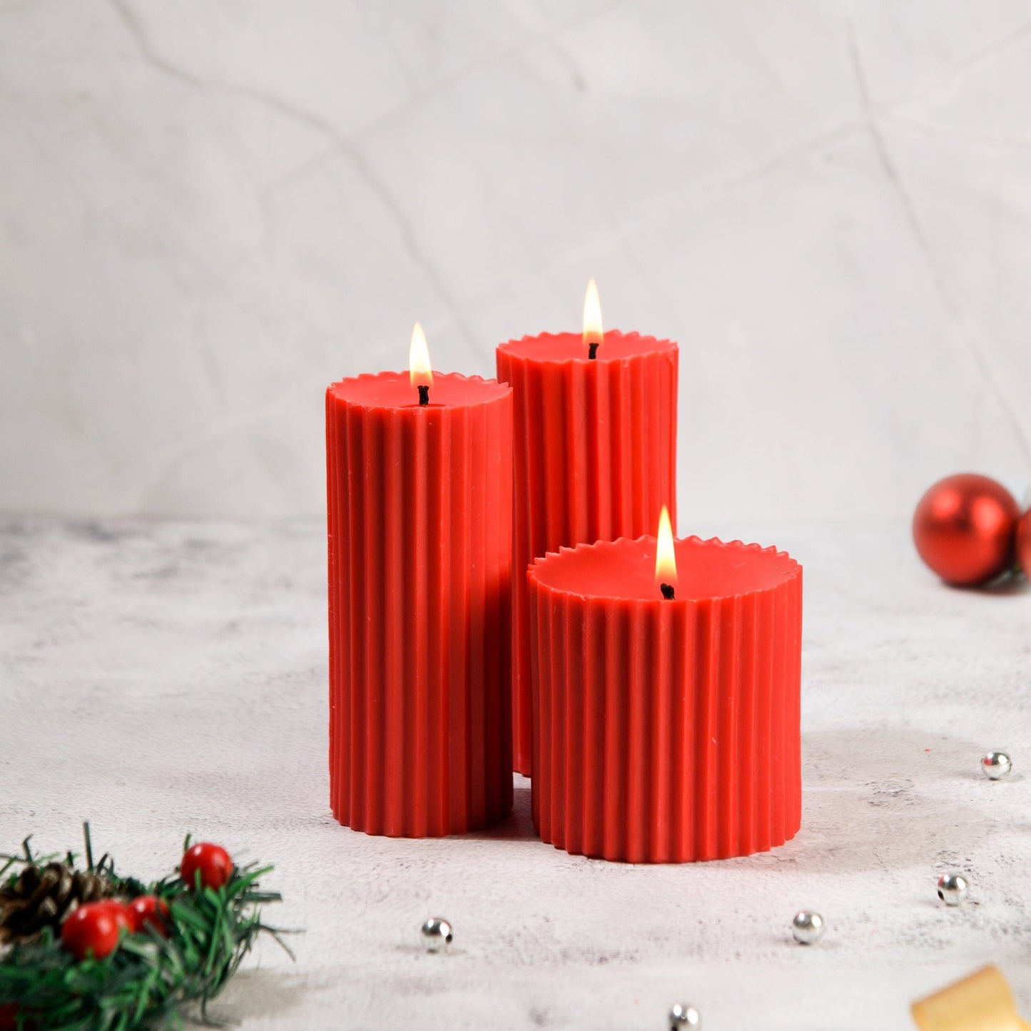 Combo of 3 Scented Pillar Candles- Belief & Faith