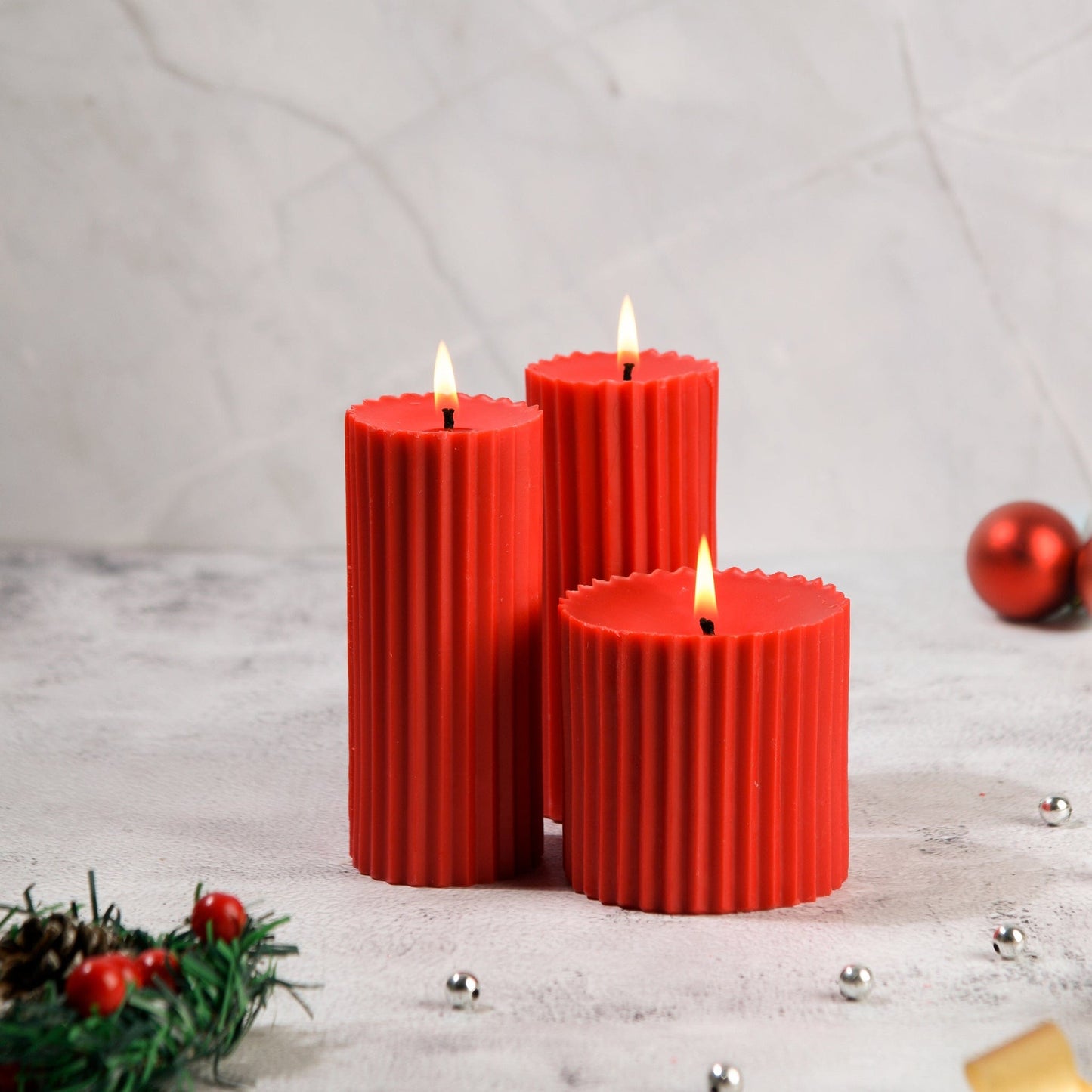Combo of 3 Scented Pillar Candles- Belief & Faith
