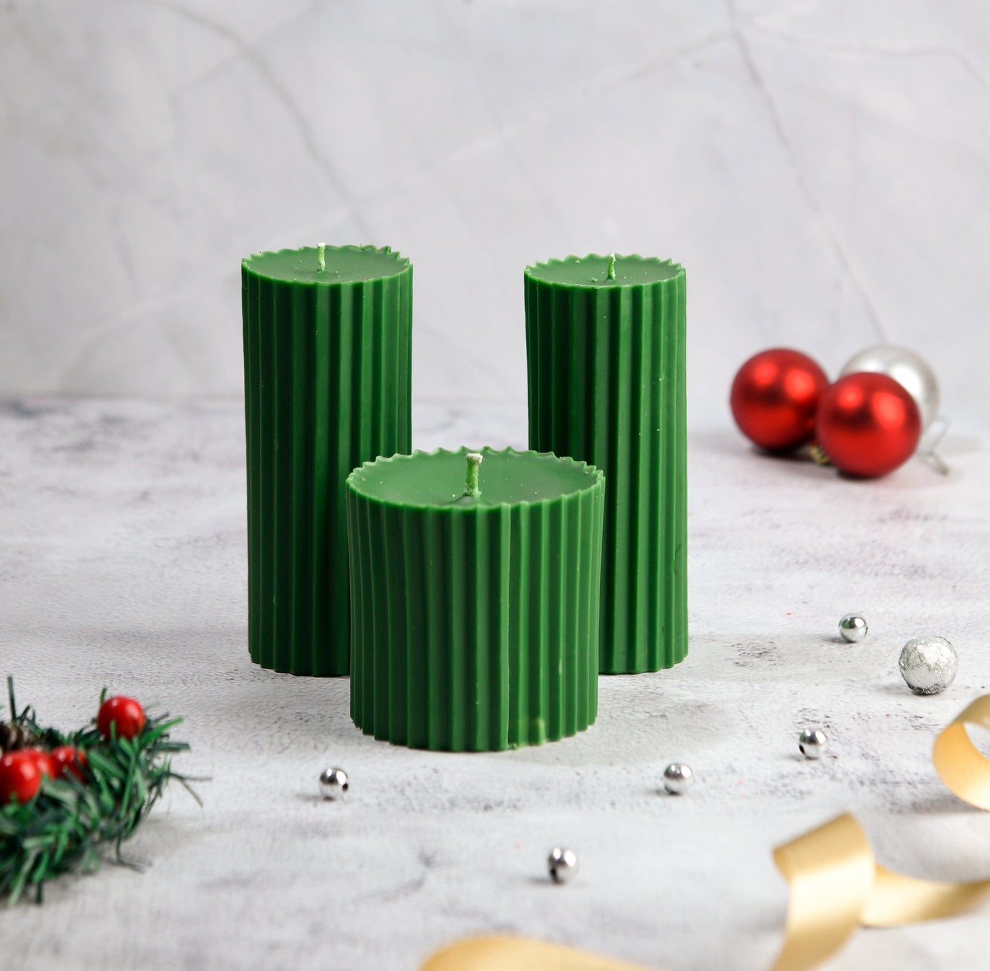 Combo of 3 Mahogany Shea Scented Pillar Candles - Belief & Faith