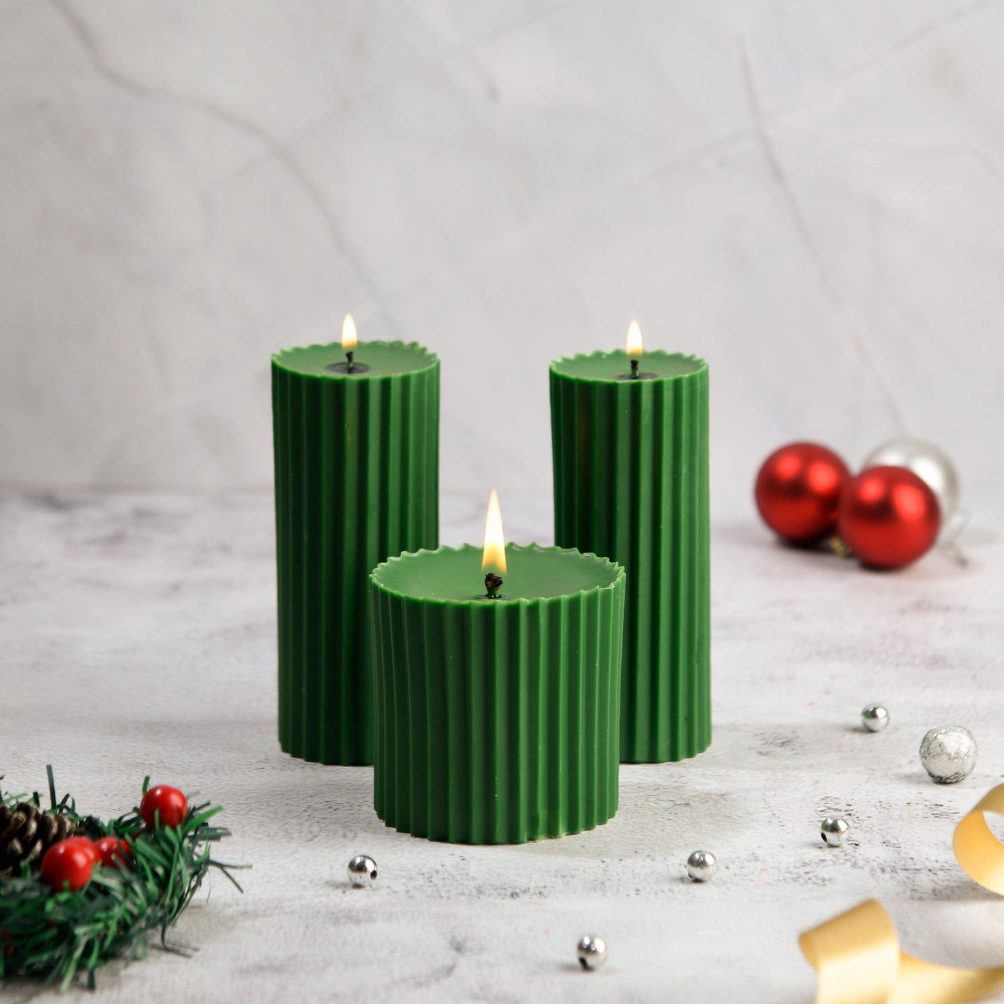 Combo of 3 Mahogany Shea Scented Pillar Candles - Belief & Faith