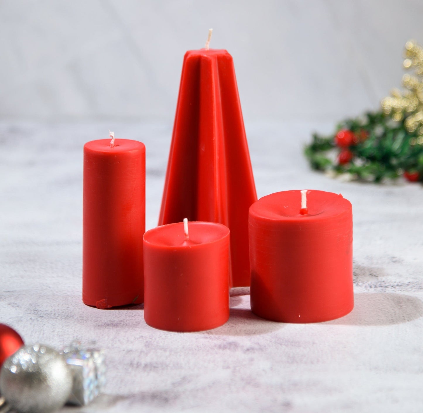 Set of 4 - Christmas Corner Candles