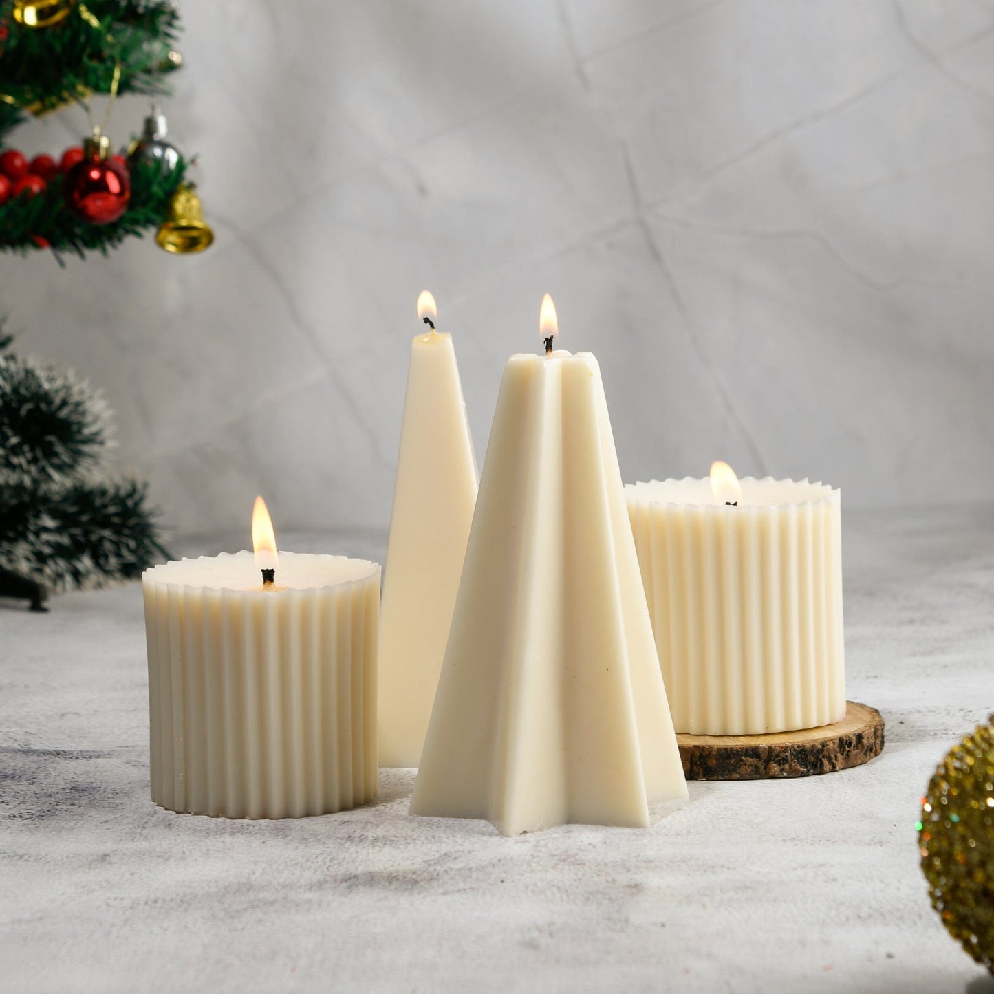 Set of 4 Bergamot & Vanilla Scented Candles - Hope, Grace & 2Faith