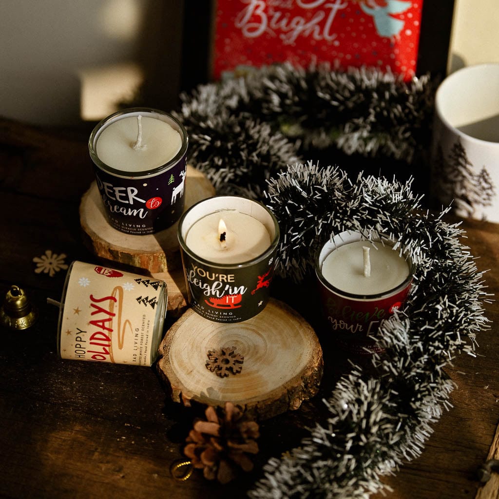 Set of 4 Scented Votive Candles - Oh What Fun!