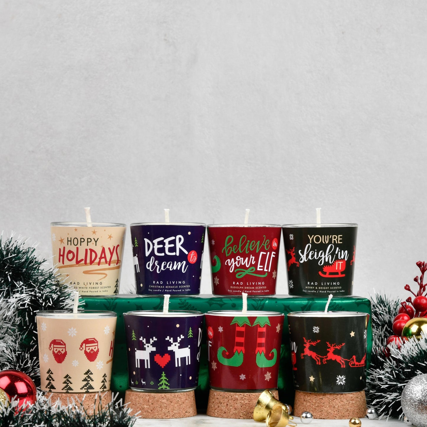 Set of 4 Scented Votive Candles - Oh What Fun!
