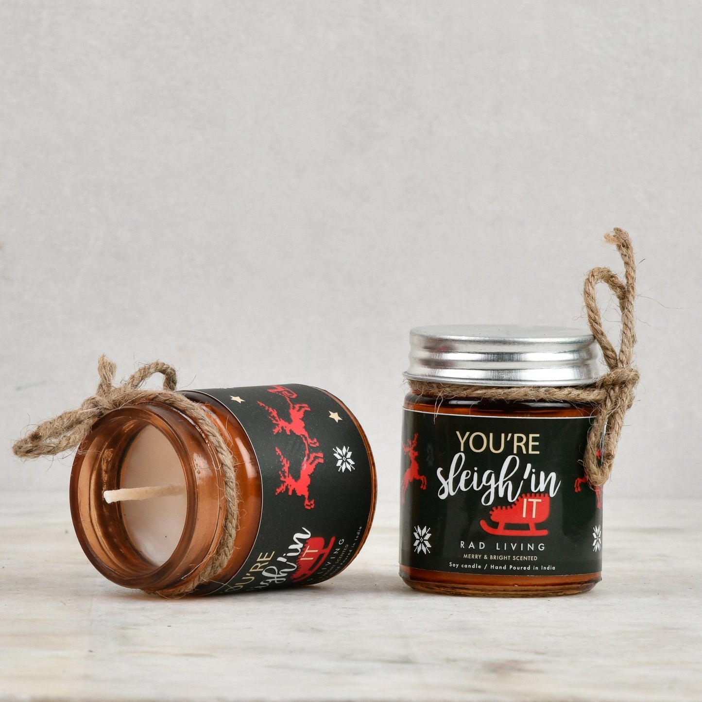 Oh What Fun! - Set of 2 Scented Candle Jars with Lid