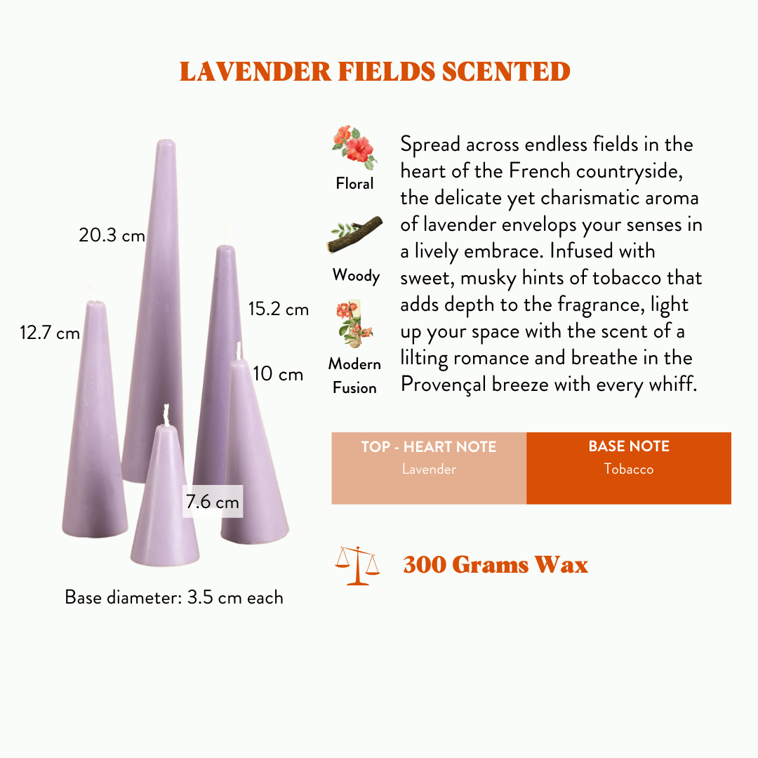 Infinity Set of 6 Lavender Candles - Lavender Fields Scented