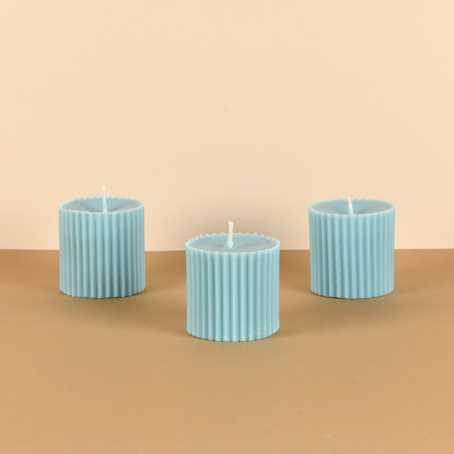 Combo of 3 Powder Blue 'Faith' Candles - Oceanic Mist Scented