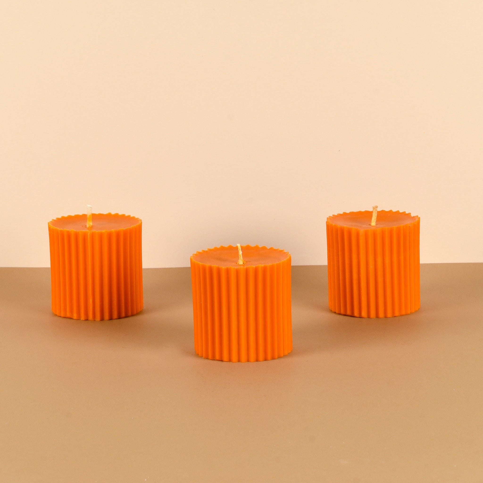 Combo of 3 Sunset Orange 'Faith' Candles - Vanilla Sunshine Scented