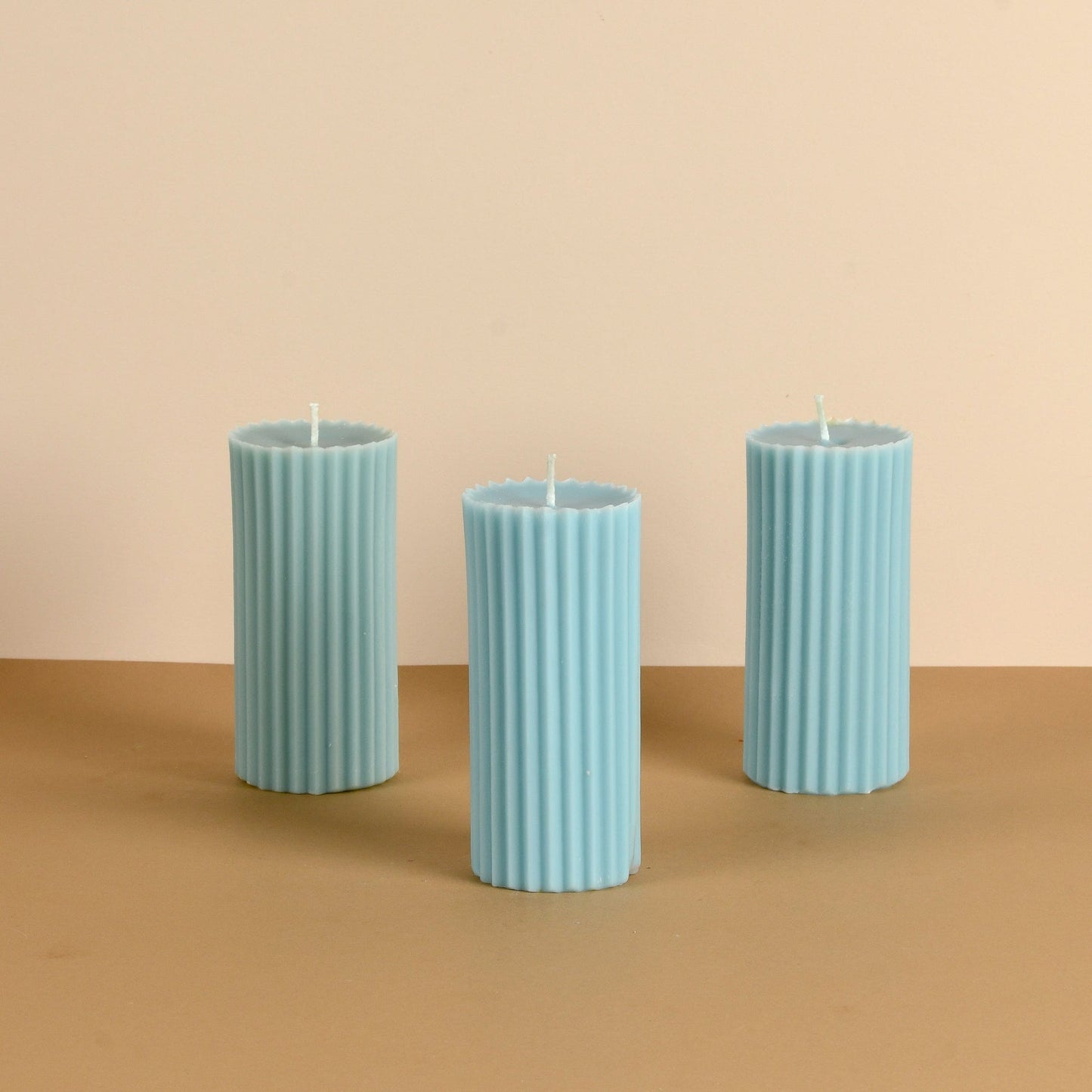 Combo of 3 Powder Blue 'Belief' Candles - Oceanic Mist Scented