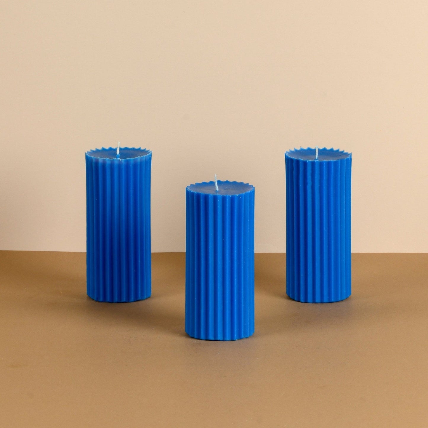 Combo of 3 Powder Blue 'Belief' Candles - Oceanic Mist Scented