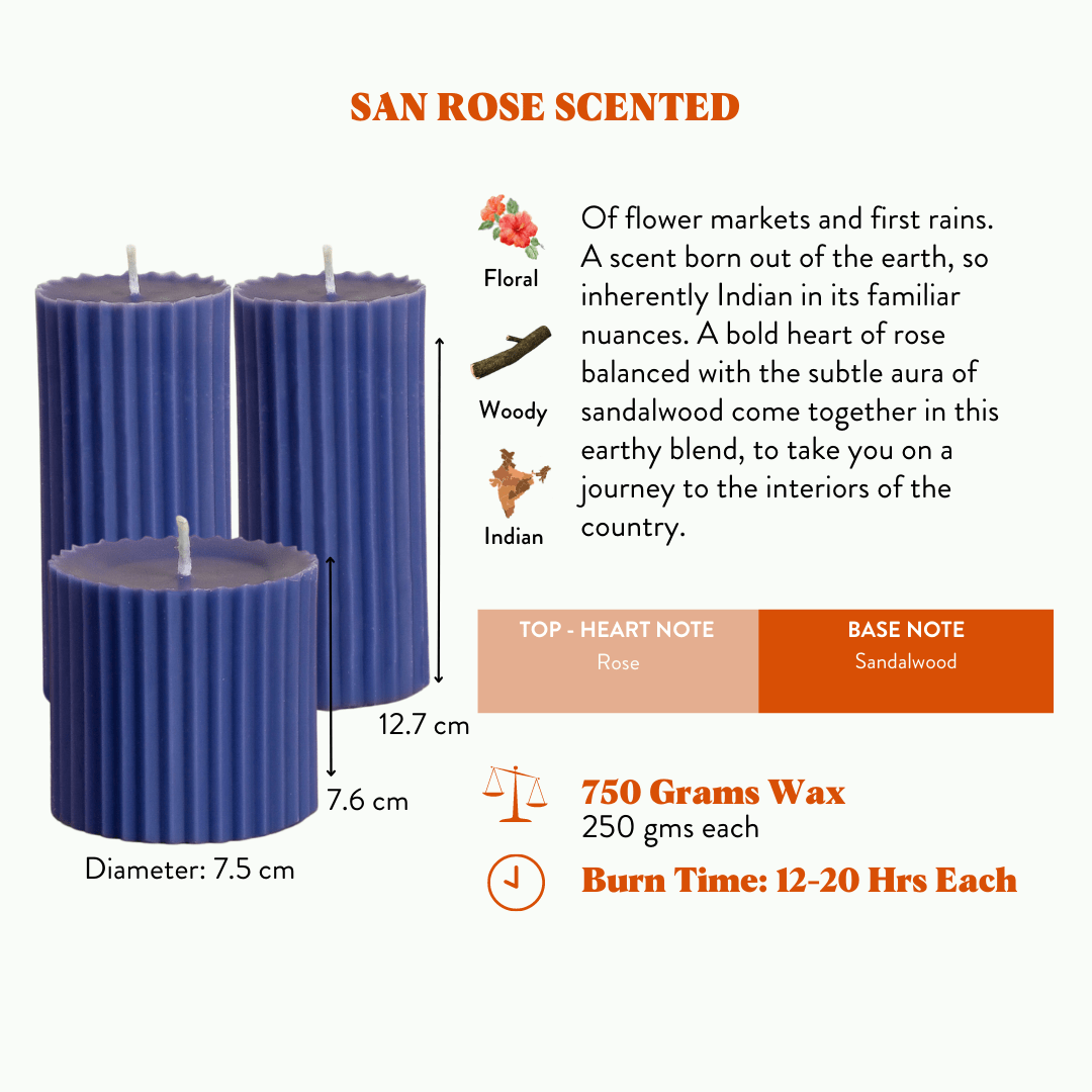 Combo of 2 'Belief' & 1 'Faith' Scented Candles - San Rose Scented