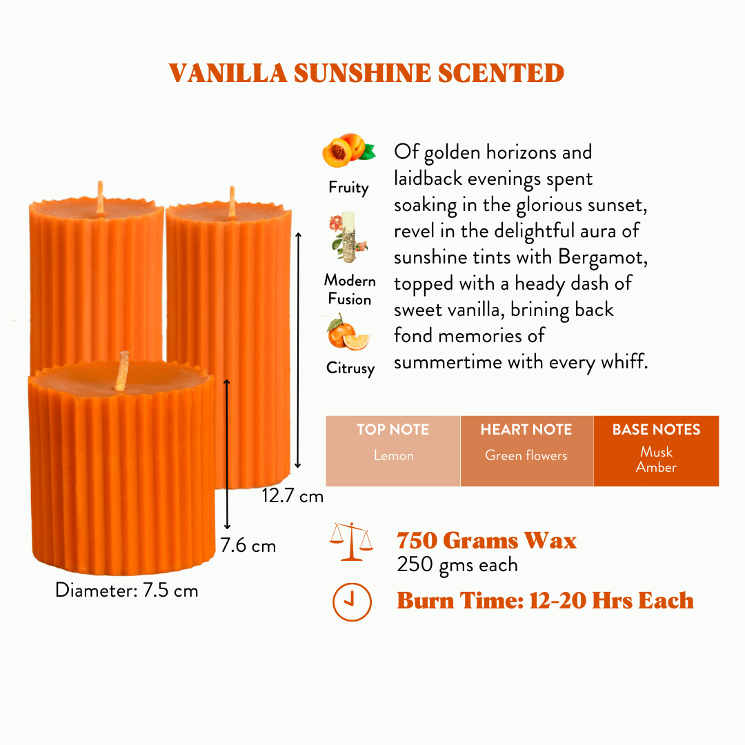 Combo of 2 'Belief' & 1 'Faith' Scented Candles - Vanilla Sunshine Scented