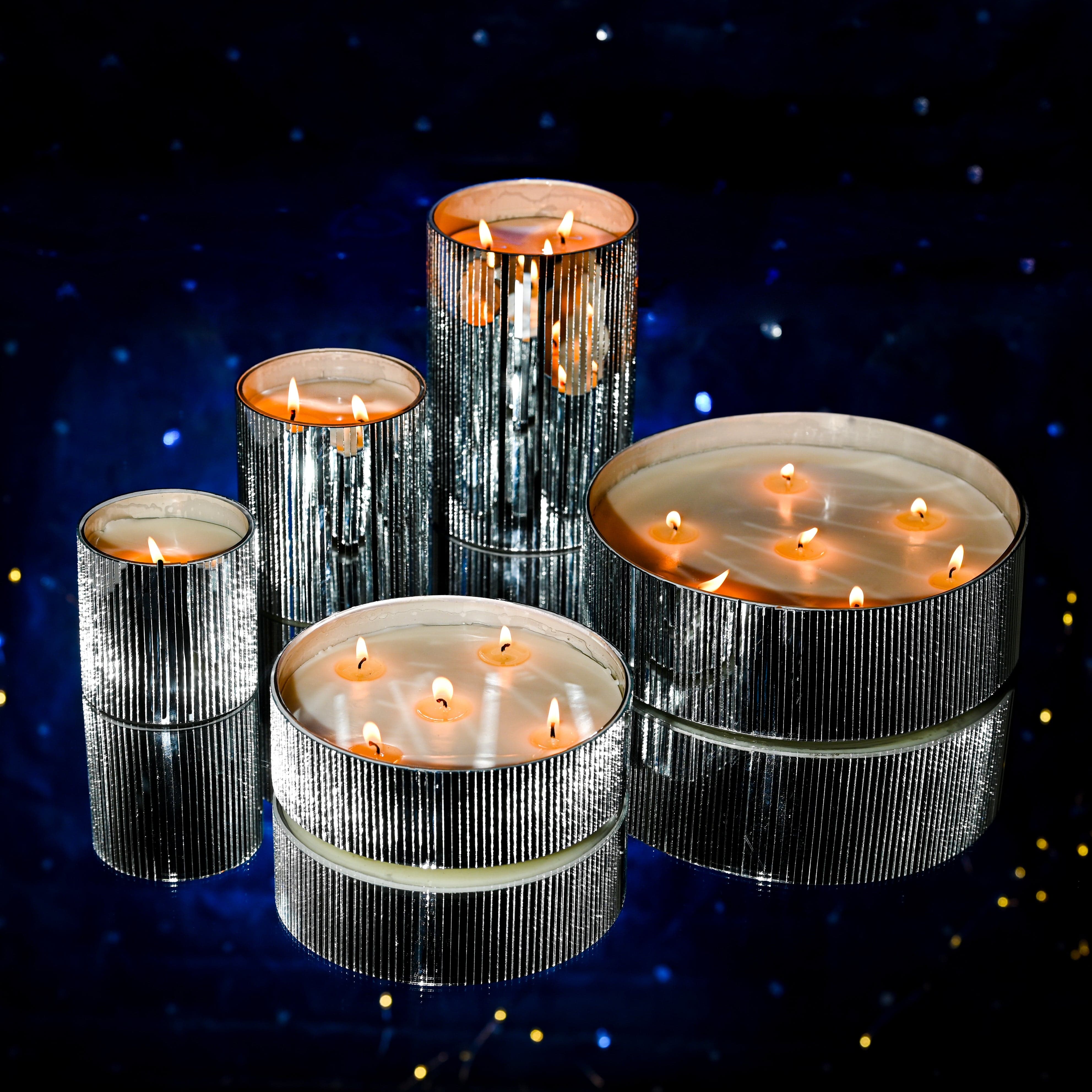 Chandni- Gift set of 5 Mirror Mosaic Candles