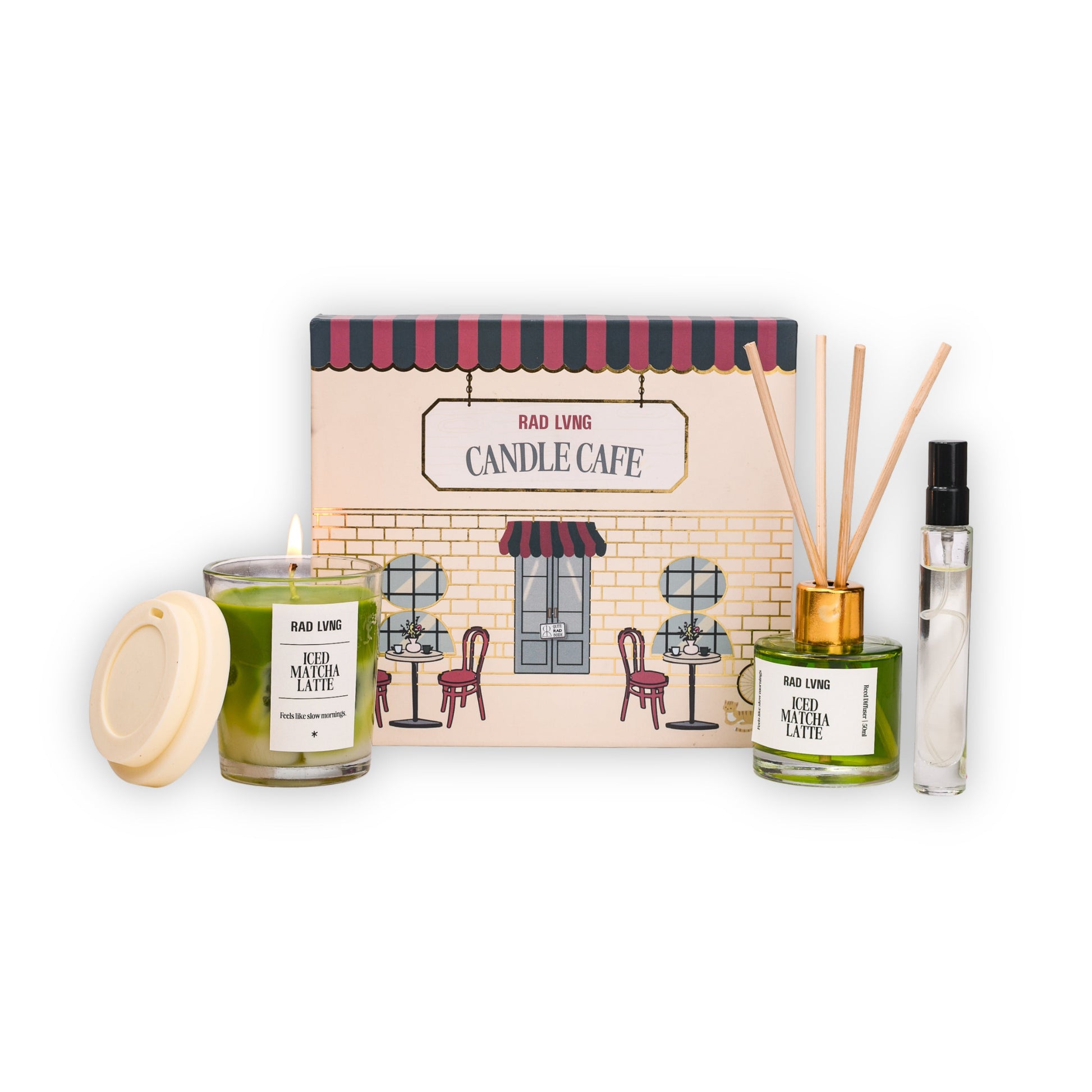 Luxury scented candle gift set in Candle Café box, perfect coffee shop inspired gift for home décor lovers