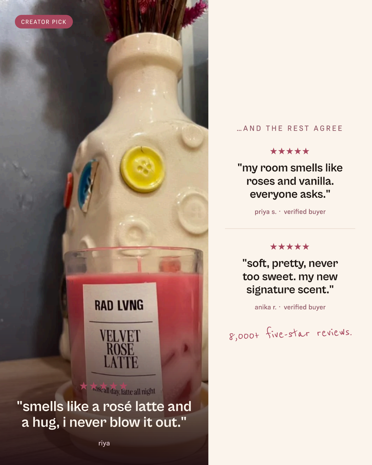 Velvet Rose Latte - Scented Candle