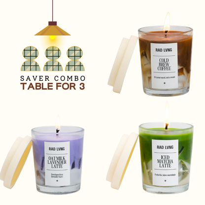 Table for 3 - Candle Café Combo - 3*Petite (100g)
