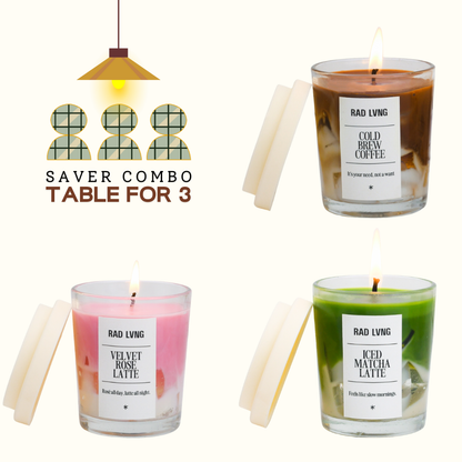Table for 3 - Candle Café Combo - 3*Petite (100g)