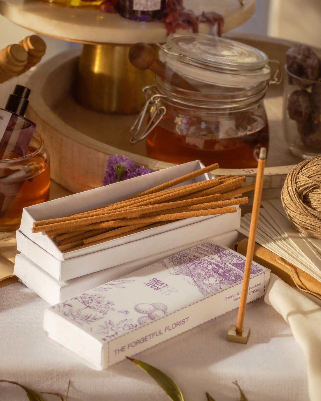 The Forgetful Florist mood sticks with cherry violet floral scent in elegant packaging
