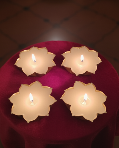 Set of 4 Small Candles - Floral Urli