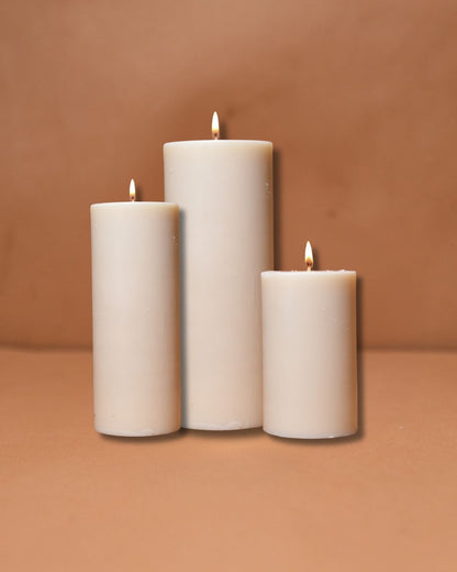 Unscented Pillar Candles