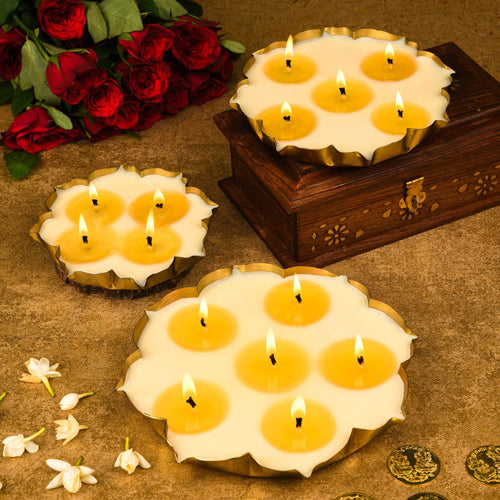 Set of 3 Candles - Floral Urli