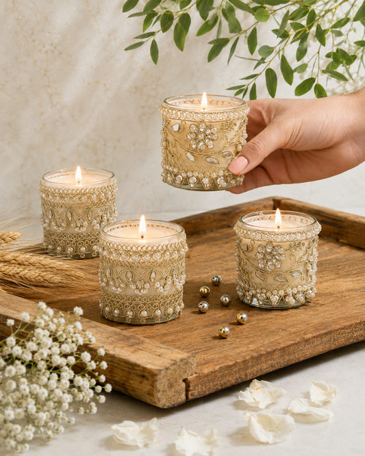 Nazakat - Raat Bloom & Oud Kissed Rose Scented Candles
