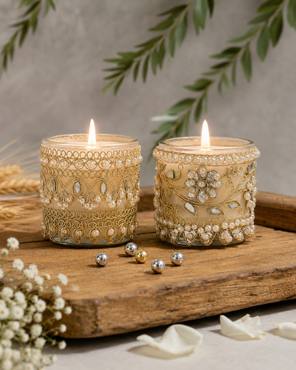 Nazakat - Raat Bloom & Oud Kissed Rose Scented Candles