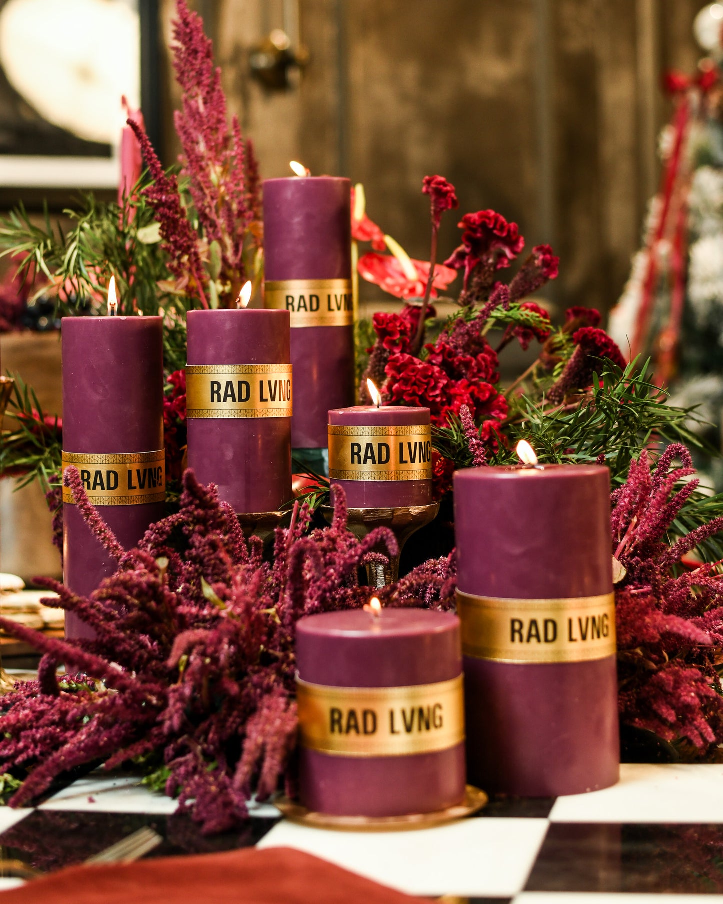 Plum Pillar Candles