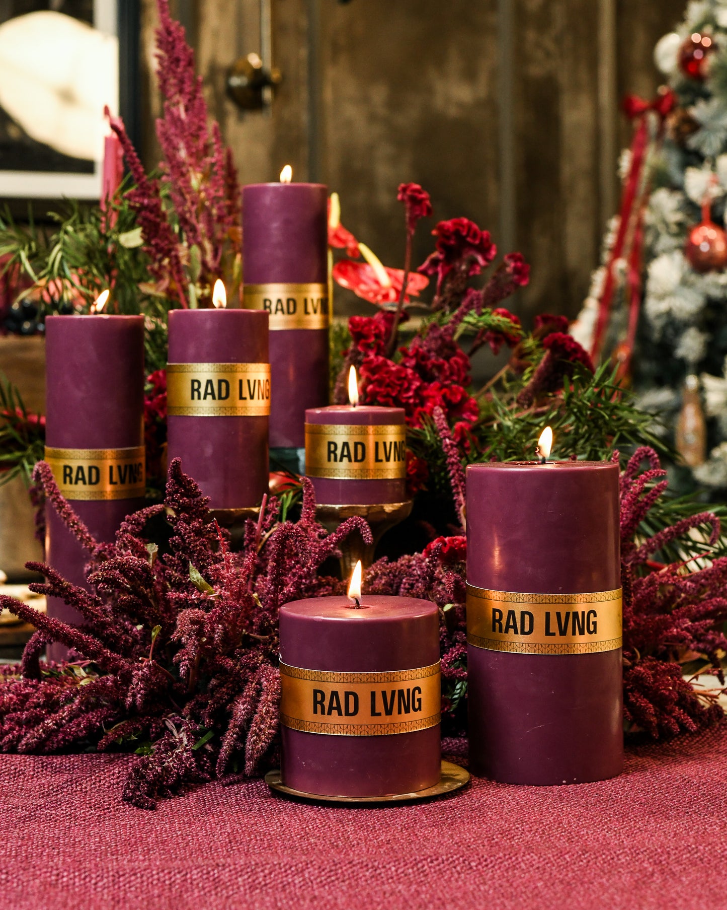 Plum Pillar Candles