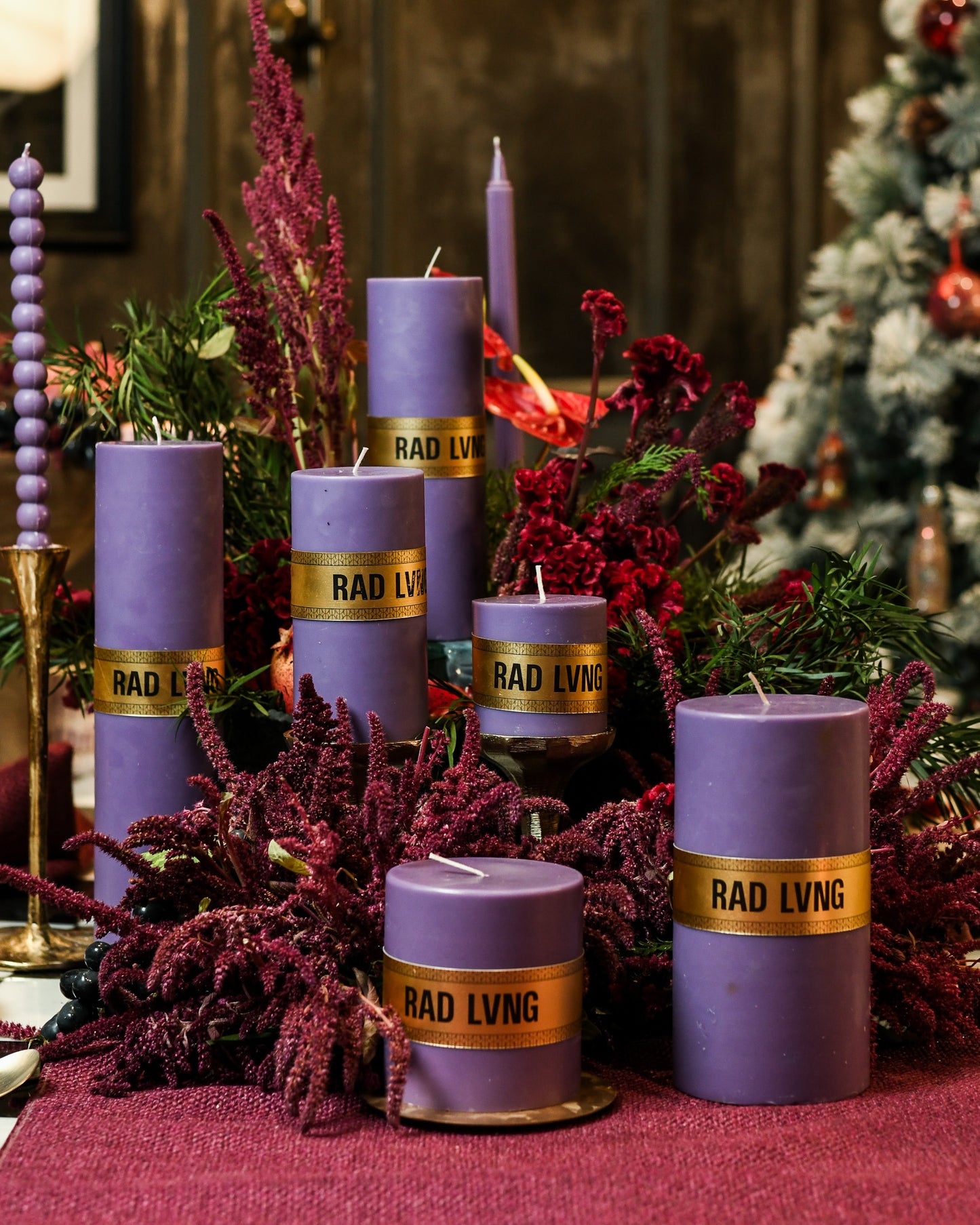Purple Pillar Candles