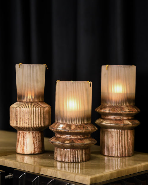 Lumetowers modern metal candle holders for home décor