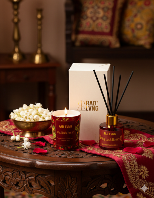Way Back Home - Reed Diffuser + Candle Gift Set