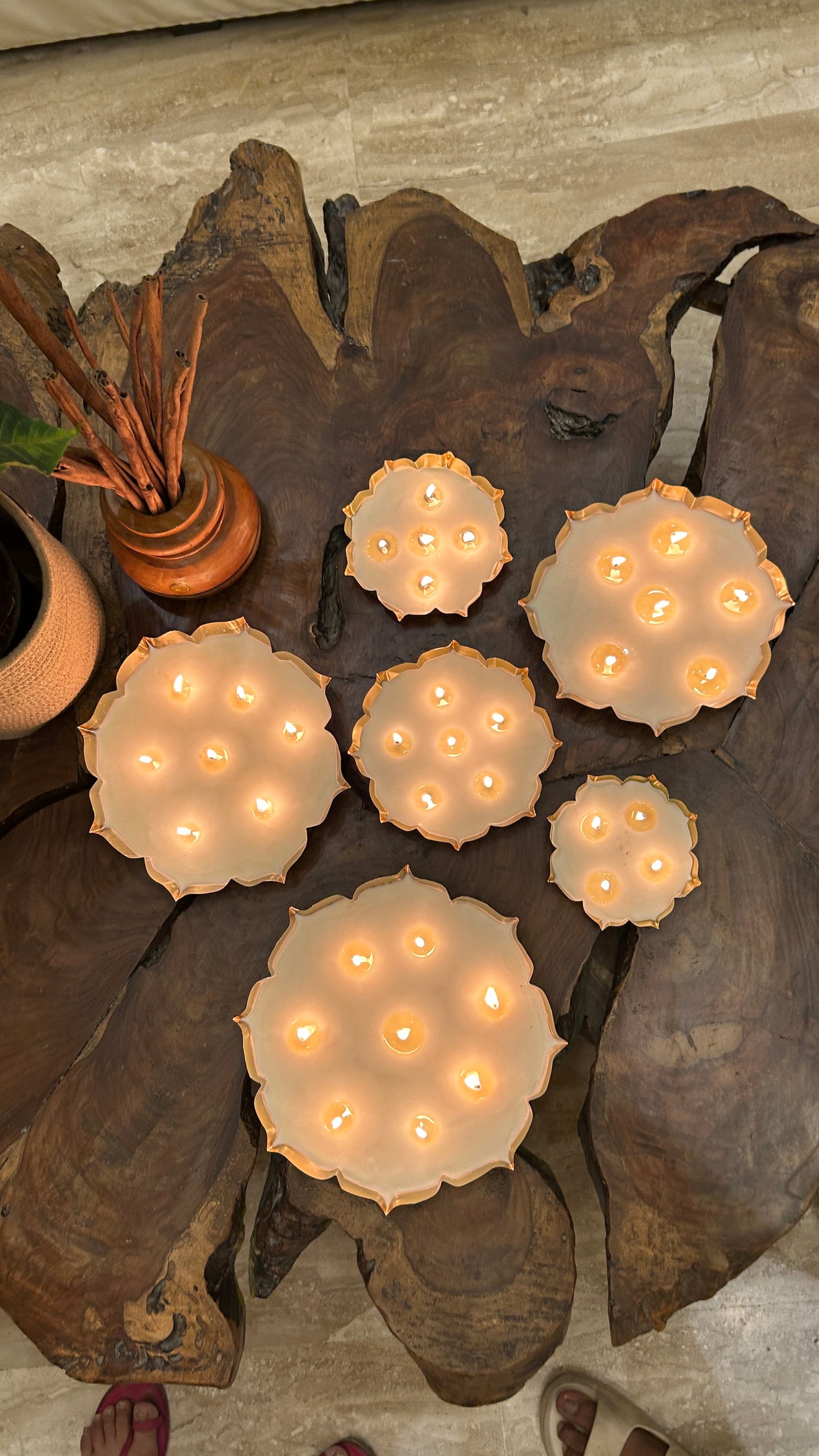 Set of 3 Candles - Floral Urli