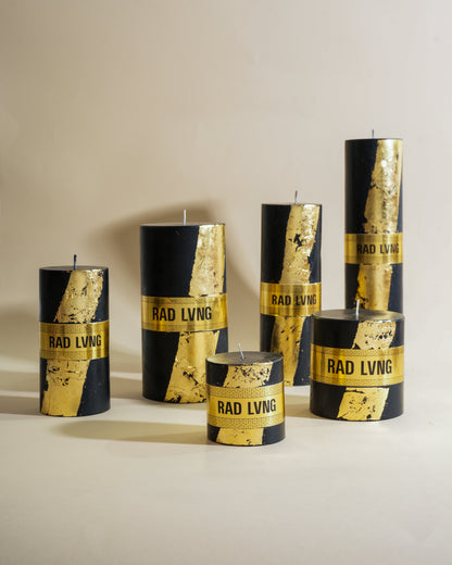 Black and Golden Pillar Candle