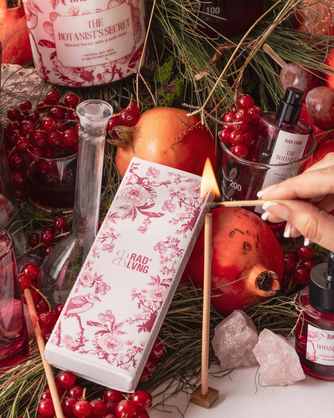 Handheld Mood Stick by The Botanist evoking sweet spice and fresh florals for relaxation