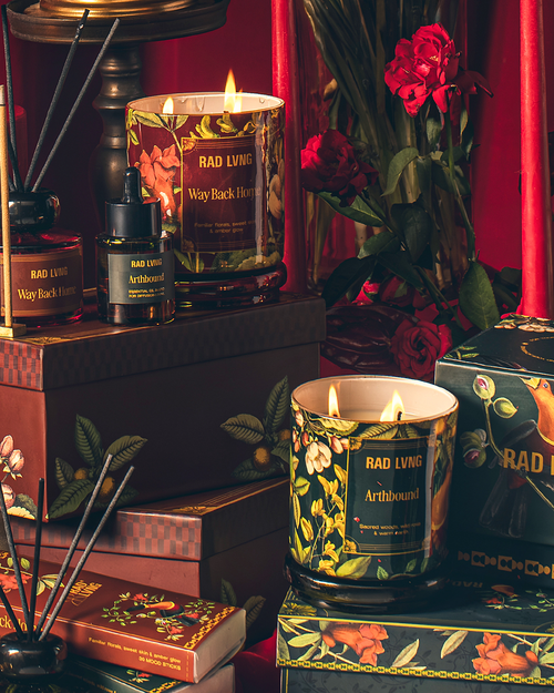 Way Back Home 350g soy scented candle with saffron jasmine amber notes