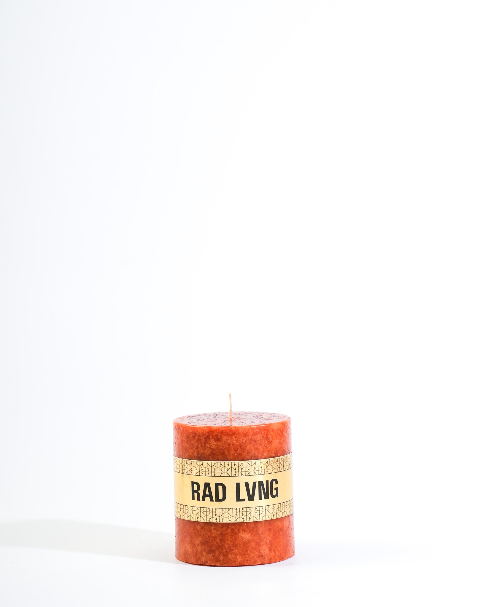 Rust Orange Mottled Pillar Candle