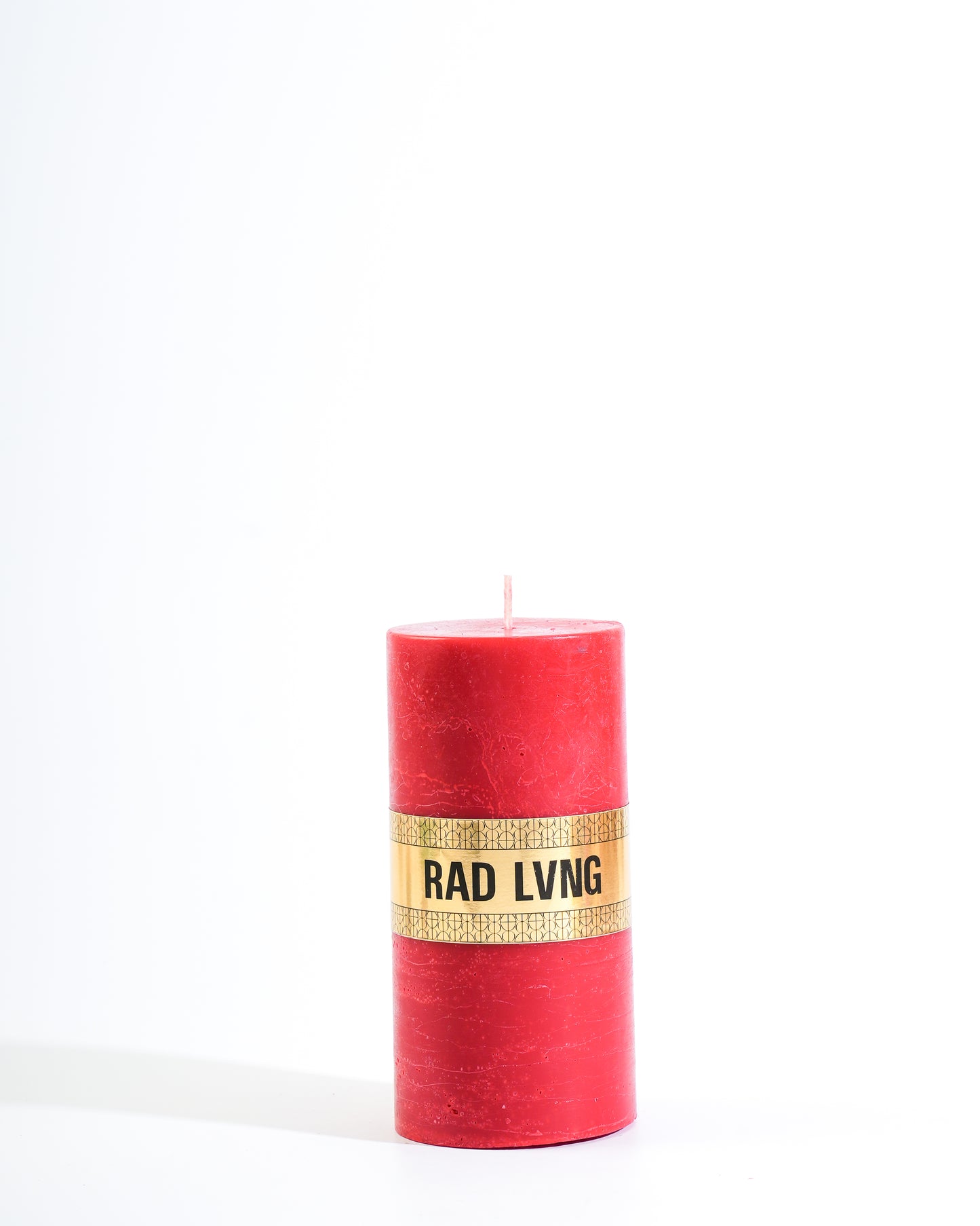 Red Cold Pour Mottled Pillar Candle