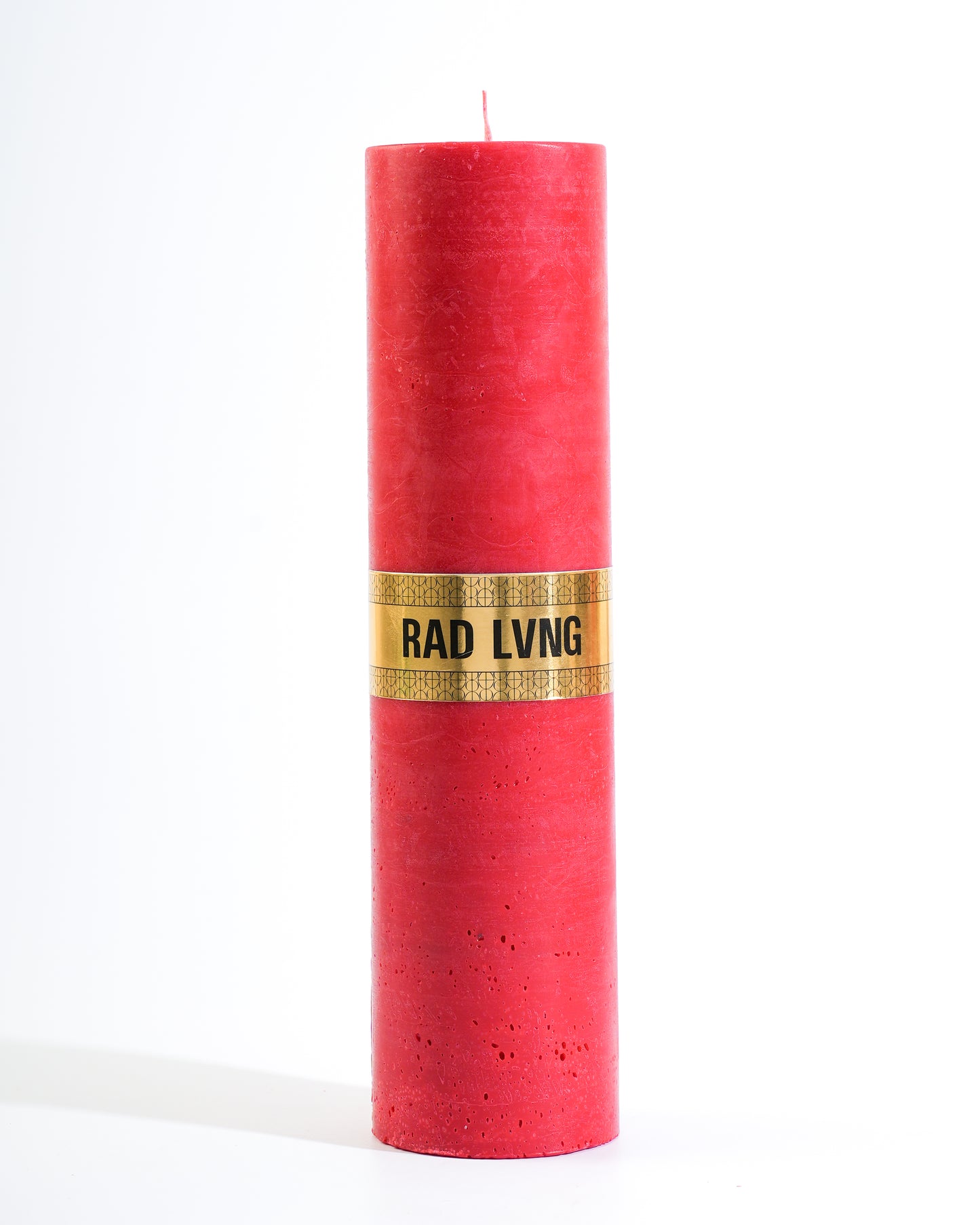 Red Cold Pour Mottled Pillar Candle