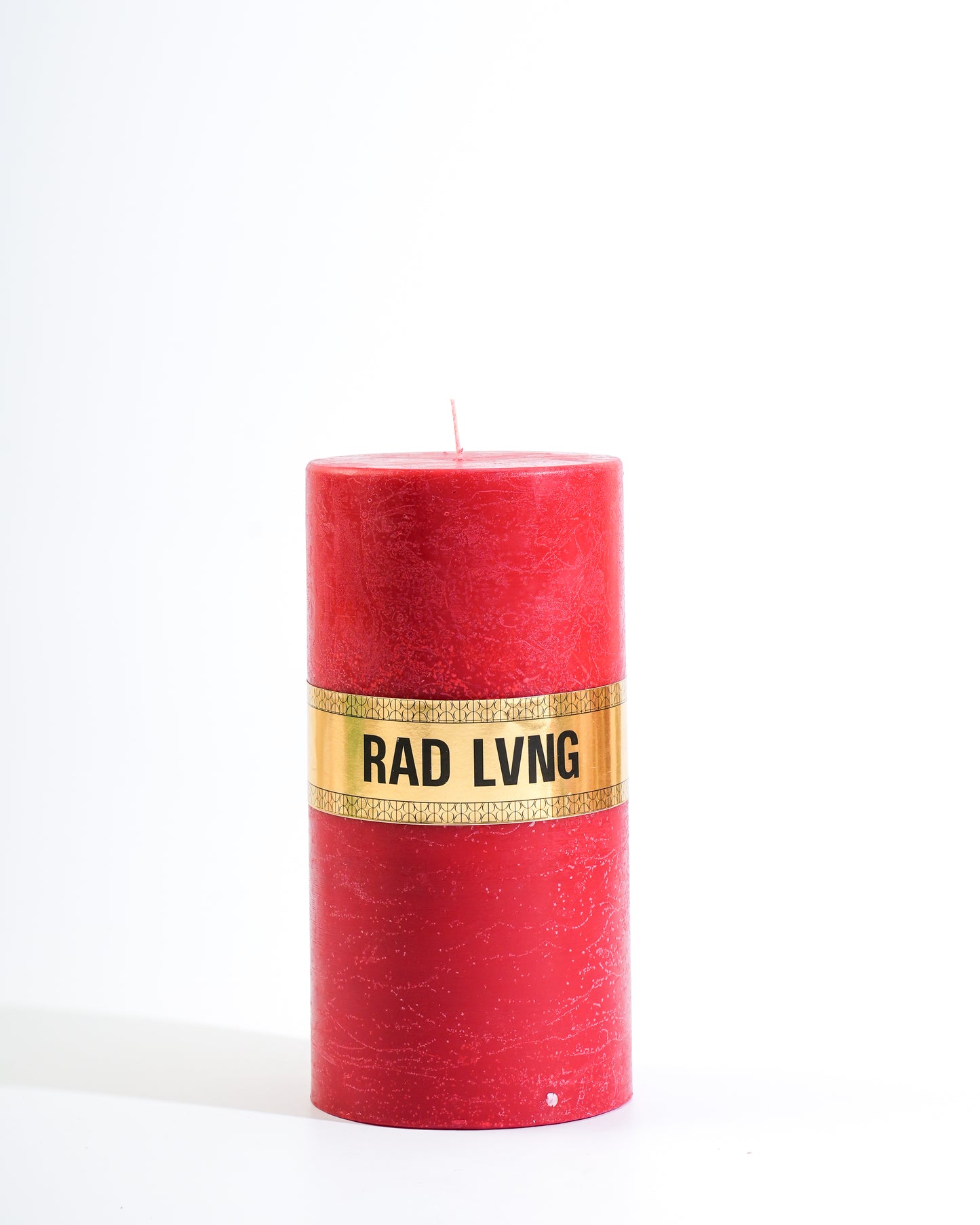 Red Cold Pour Mottled Pillar Candle