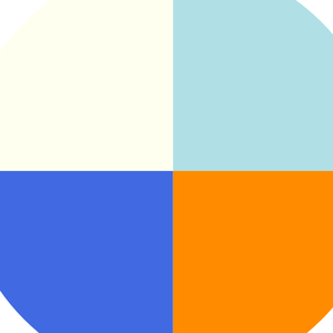 Royal Blue - Dark Orange - Powder Blue - Ivory