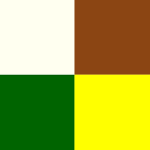 Saddle Brown - Yellow - Dark Green - Ivory
