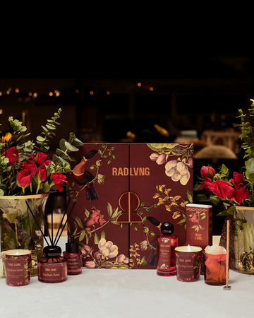 Way Back Home scented gift box set with candle, diffuser, and nostalgic saffron jasmine scents