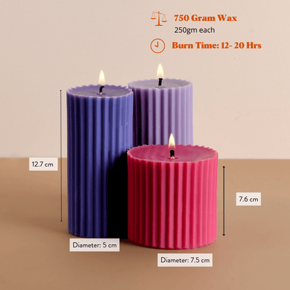 Set of 3 - Multicolour Belief & Faith candles