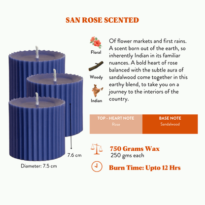 Combo of 3 Violet 'Faith' Candles - San Rose Scented