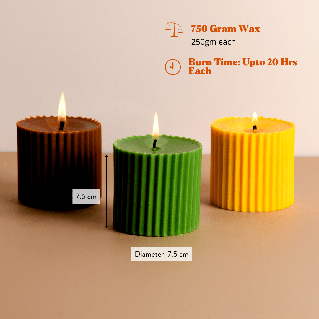 Combo of 3 Scented Multicoloured 'Faith' Candles - 4 Colour Options