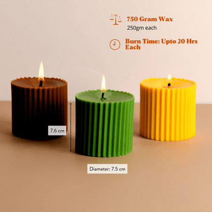 Combo of 3 Scented Multicoloured 'Faith' Candles - 4 Colour Options